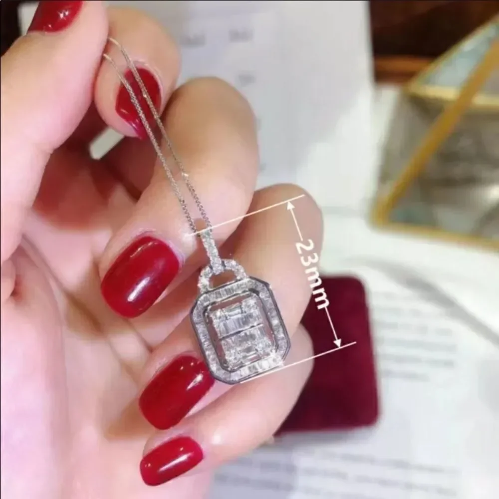 The Gatsby 925 Silver White Sapphire pendant necklace